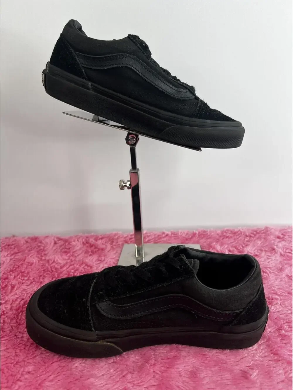 Vans Old Skool Triple Black Kids Size 12.5 Youth Suede Canvas Sneakers